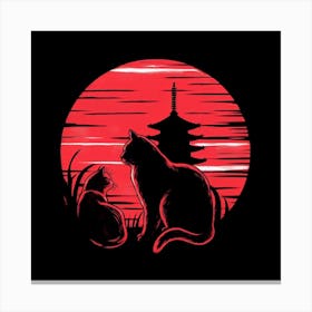 Cat And Pagoda Canvas Print