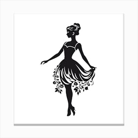 Ballerina Silhouette Canvas Print