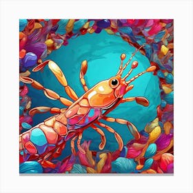 Colorful Shrimp Canvas Print