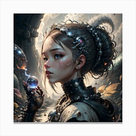 Girl With A Crystal Ball 1 Canvas Print