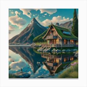 House By The Lake 1 Canvas Print