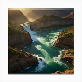 Sunset Over The Falls Canvas Print