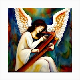 Angel Playing Harp Toile