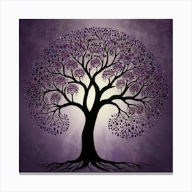 Leonardo Lightning Purple Prosperity Tree Art 3 Canvas Print