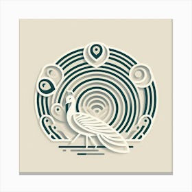 Minimalist, Peacock 2 Canvas Print