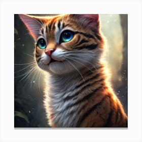 Cat In The Forest Canvas Print