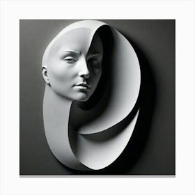 Abstract Sculpture Of A Woman'S Head Canvas Print