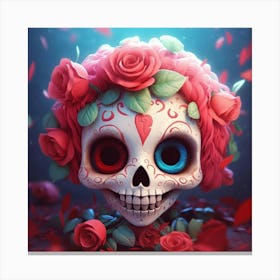 Day Of The Dead Skull 4 Canvas Print