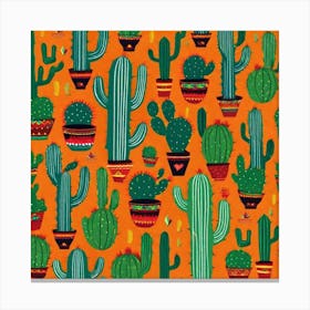 Cactus Pattern 19 Canvas Print