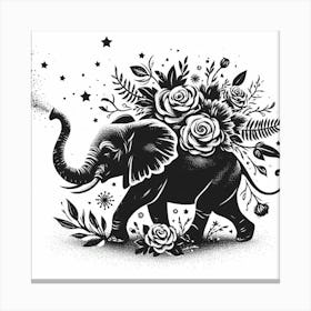 Illustration Elephant 6 Canvas Print