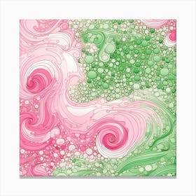 Pink And Green Swirls 3 Canvas Print