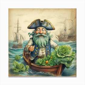 Pirate In A Boat 5 Canvas Print