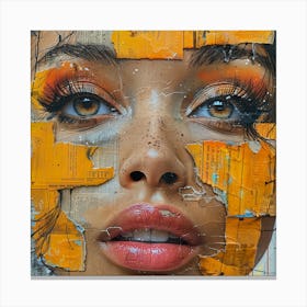 Girl With Orange Eyes Canvas Print