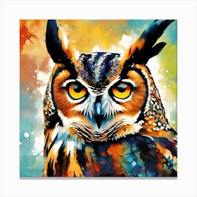 Owl Painting Birds-Animal Art Canvas Print