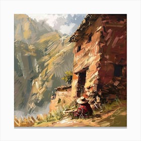 House In The Andes Mountains Canvas Print