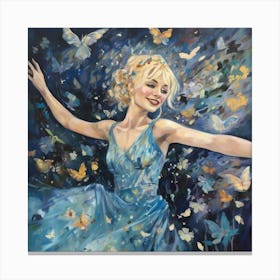 Happy Blue Fairy Canvas Print