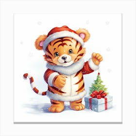 Santa Tiger Canvas Print