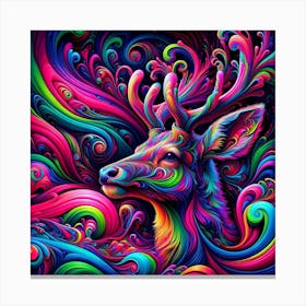 Psychedelic Deer Canvas Print