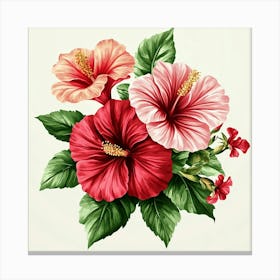 Hibiscus Flowers Art 2 Canvas Print