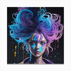 Girl With Paint Splatters Canvas Print