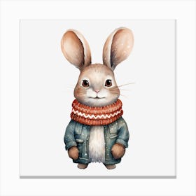 Rabbit In A Scarf 1 Canvas Print