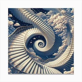 Inspired by Escher:Stairway to Dreams - An Impossible Ascent to Inner Worlds Canvas Print