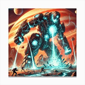 A Sci Fi Depiction Of Zephyros, The Storm Titan, P Canvas Print