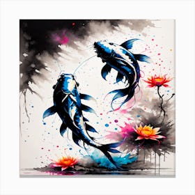 Koi Fish Painting Canvas Print