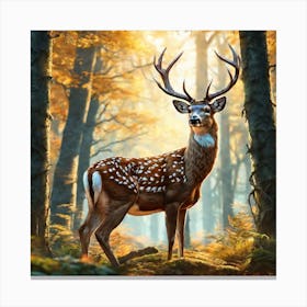 Deer In The Forest 132 Canvas Print