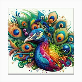 Colorful Peacock Canvas Print