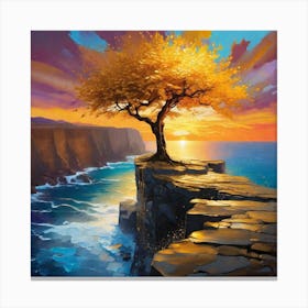 Tree On The Cliff 2 Canvas Print