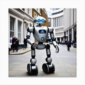 Robot On The Street 28 Canvas Print