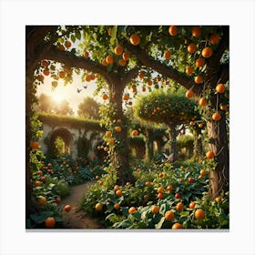 Garden Of Oranges Canvas Print