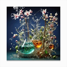 Flowers In A Flask Canvas Print