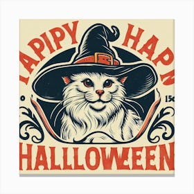 Happy Happy Halloween Cat Canvas Print