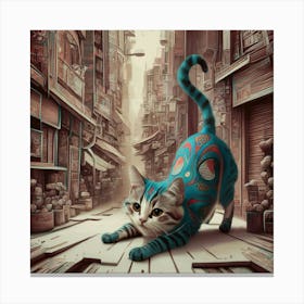 Cat In The City 1 Canvas Print