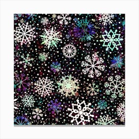 Shiny Winter Snowflake Abstract Christmas Cold Crystal December Canvas Print