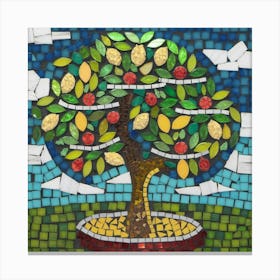 Mosaic Tree Of Lemon Canvas Print