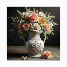 Vase Of Flowers 1 Canvas Print