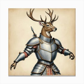 Deer In Armor 12 Canvas Print