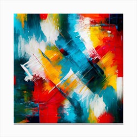 Abstract Art With Bold Colours Dynamic Compositions And Expressive Thick Oil Paint Brushstrokes Canvas Print