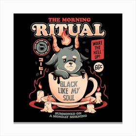 The Morning Ritual - Cute Baphomet Coffee Gift 1 Canvas Print