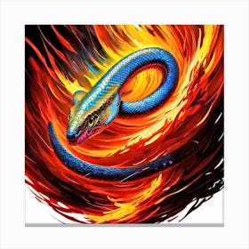 Snake In Fire Canvas Print