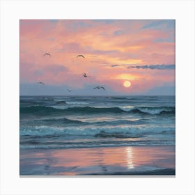 Sunset At The Beach 44 Canvas Print