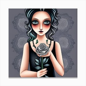 Little Goth Girl Canvas Print