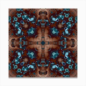 Mandala Abstraction Blue Cold Lights Canvas Print