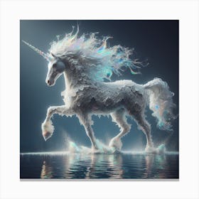 Unicorn In The Water 4 Canvas Print