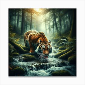 Tiger In The Forest 2 Canvas Print