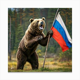 A Colossal Brown Bear Gripping The Russian (1) Canvas Print