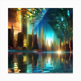Vibrant Super City Canvas Print